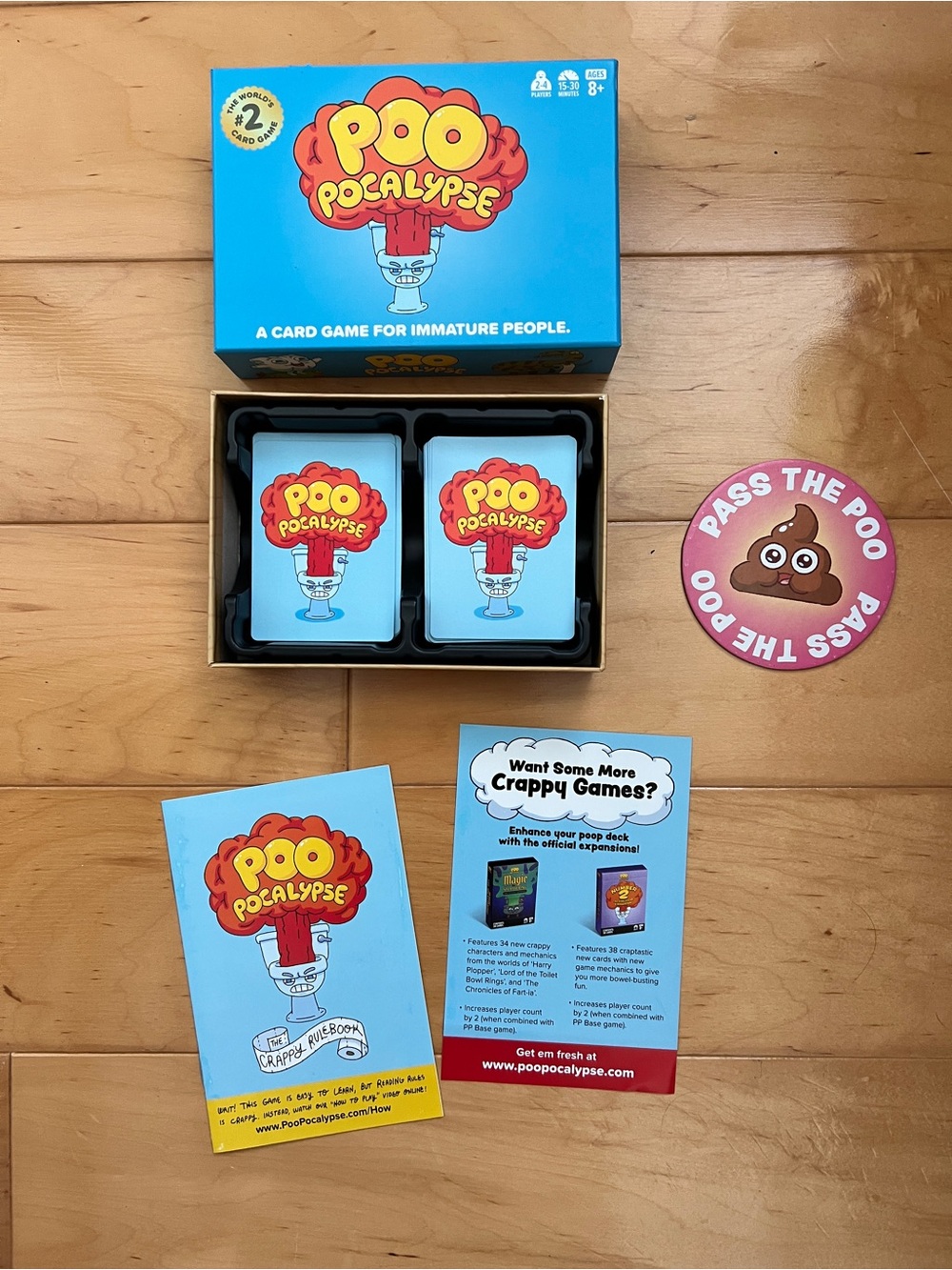 Poo-pocalypse Card Game - Bright Blue Box